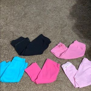 5 solid colored leggings